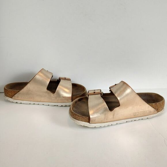 Birkenstock Arizona metallic Rose Gold casual summer sandals womens 6-6.5 (37) - Picture 3 of 9